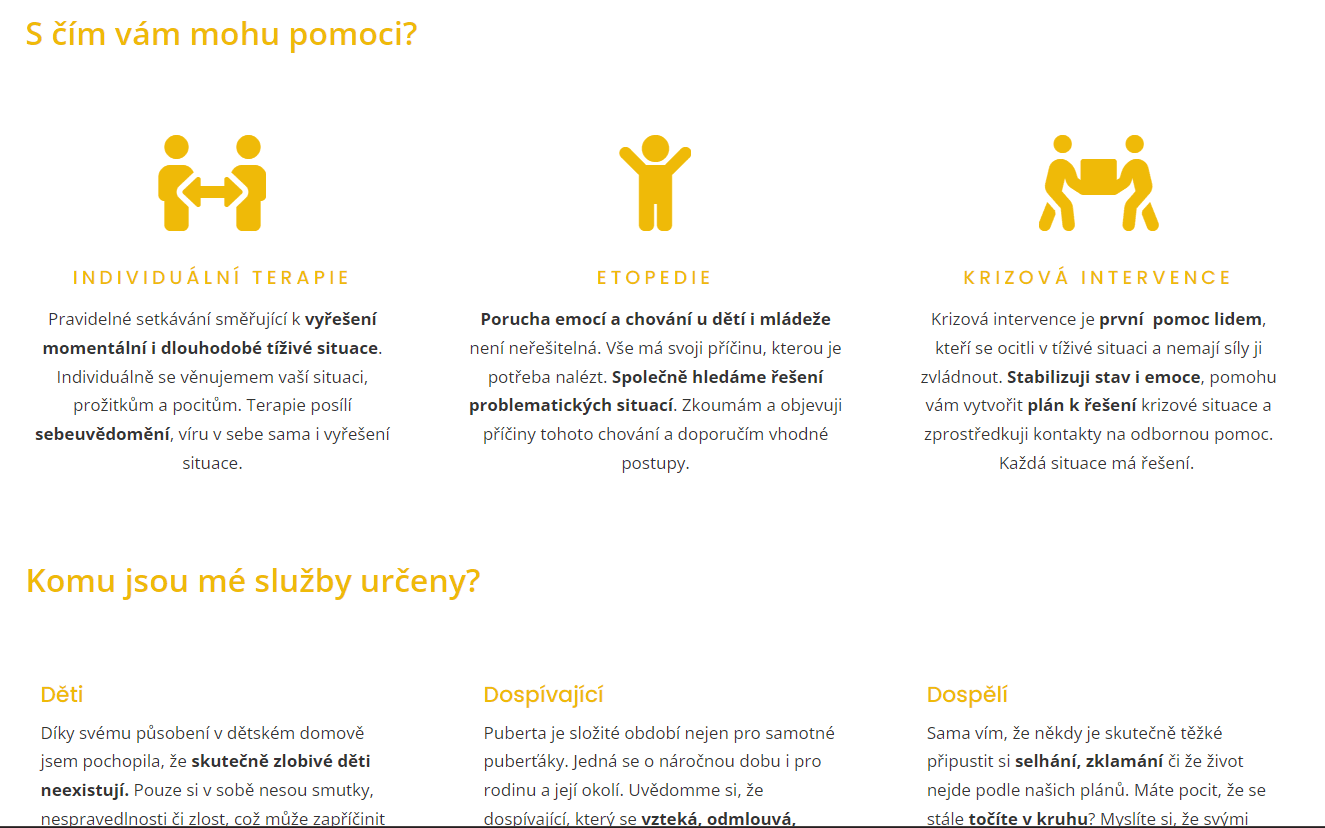 ukázka webové vizitky